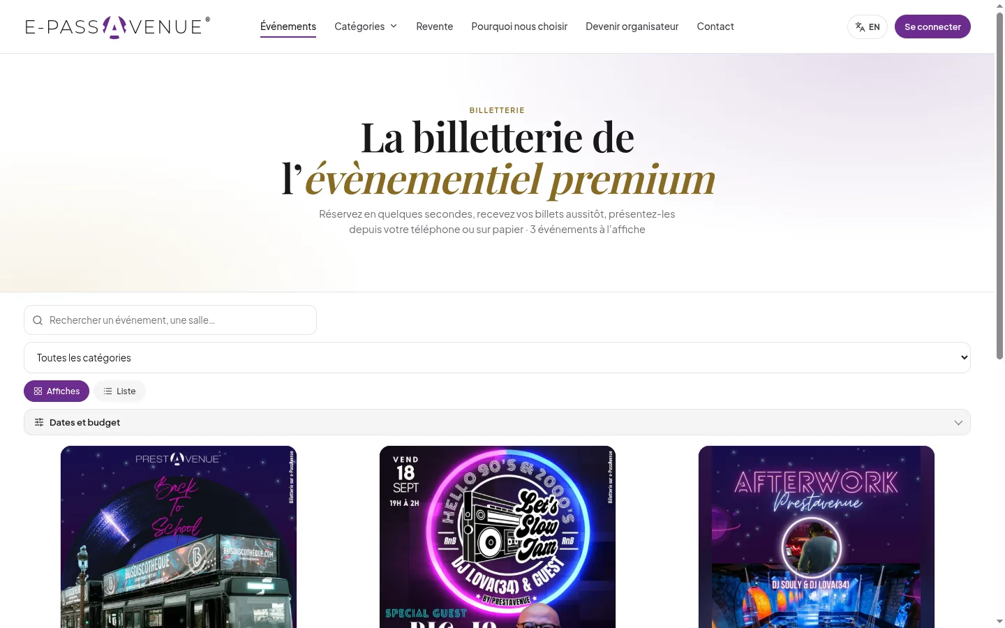 e-passAvenue, billetterie et contrôle d'accès