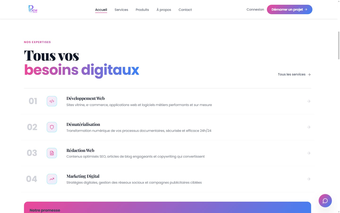 POEM Group, expertises et services
