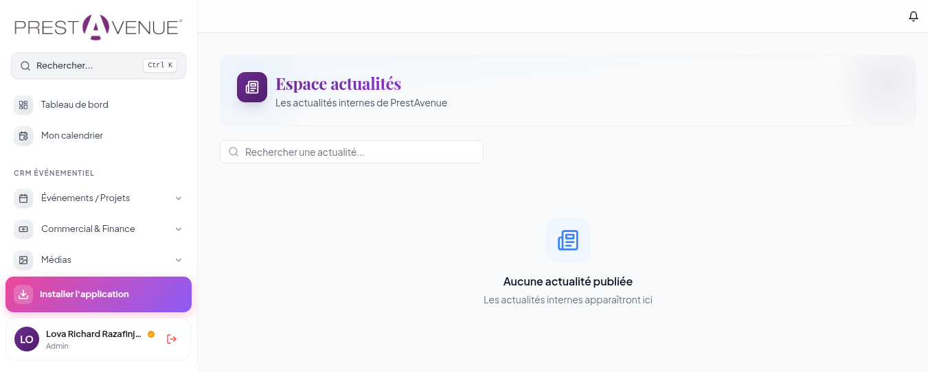CRM PrestAvenue · Actualités
