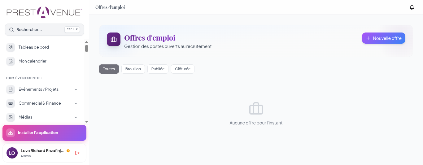 CRM PrestAvenue · Recrutement