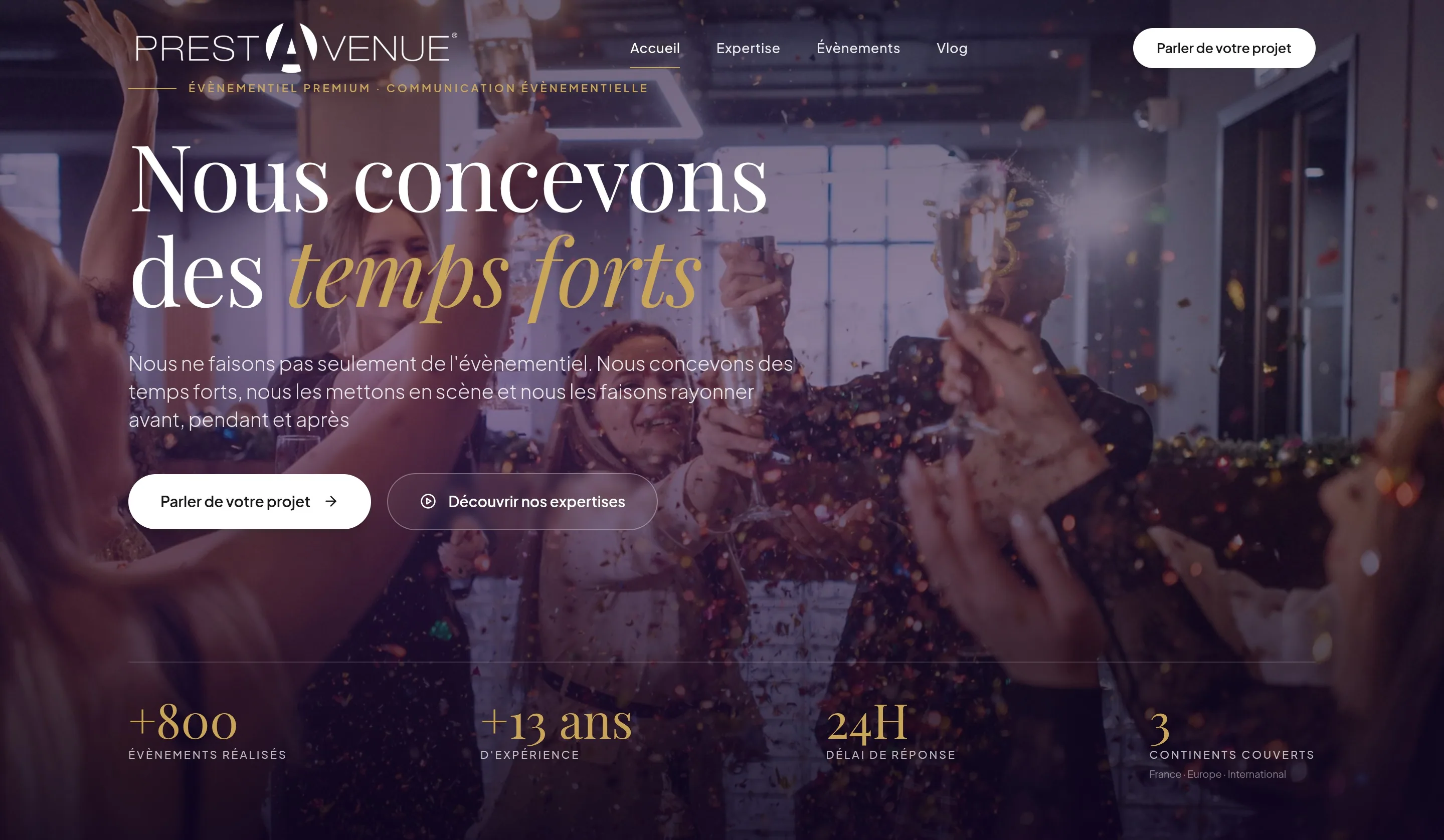 PrestAvenue, site et CMS événementiel